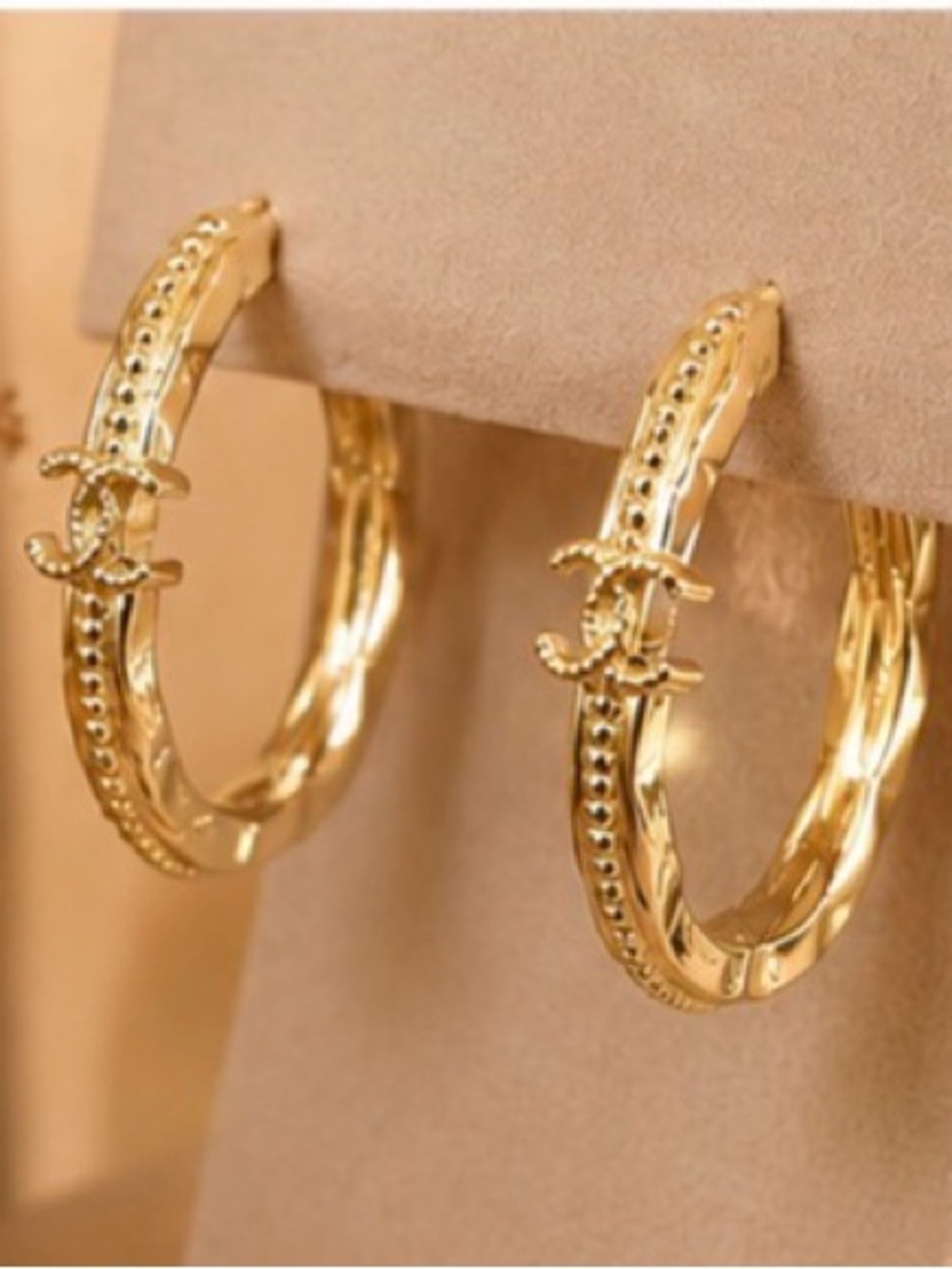 Gold Textured Hoop Earrings | Quiet Luxury Statement Hoops